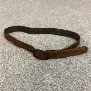 Braided Brown Leather Belt